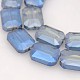 Rectangle Electroplate Rainbow Plated Glass Beads Strands EGLA-P002-M-3