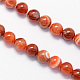 Round Natural Striped Agate/Banded Agate Stone Beads Strands G-S118-10mm-01-1