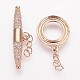 Brass Micro Pave Cubic Zirconia Ring Toggle Clasps ZIRC-P050-11RG-2