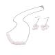 Set di gioielli con perline di quarzo rosa naturale SJEW-JS01231-06-1