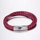 Leather Cord Bracelets BJEW-D428-06A-2