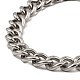 304 bracelet chaîne à maillons cubains en acier inoxydable NJEW-D050-02B-P-3