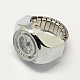 Platinum Тон железа кольцо простирания кварцевые часы RJEW-R119-14C-2