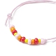 Bracelets de perles tressées en graines de verre réglables BJEW-JB09755-2