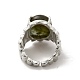 Anillo abierto ovalado con piedras preciosas RJEW-P082-03P-4