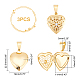UNICRAFTALE 3Pcs Golden Heart Locket Pendants Crystal Stainless Steel Photo Frame Charms with Rhinestone Photo Locket Necklace Pendants for Jewelry Making 22.5mm Gift for Mothert's Day Valentine's Day STAS-UN0037-22-7
