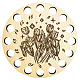 16ポジション木製刺繍糸収納トレイ  レーザーカット糸スプールオーガナイザーホルダー  花  100x3mm  穴：10mm TOOL-WH0056-009-1