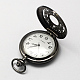Cabezas vendimia huecos planos redondos de aleación de zinc reloj de cuarzo reloj de bolsillo para el collar del colgante WACH-R005-33-3