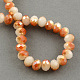 Half Plated Imitation Jade Faceted Flat Round Glass Bead Strands EGLA-S091-3mm-02-1
