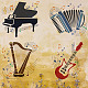 FINGERINSPIRE 6PCS Musical Instrument Stencils 30x30cm Guitar Violin Piano Accordion Harp Saxophone Drawing Stencil Large Reusable DIY Craft Painting Stencil for Music Lovers Home Decoration DIY-WH0172-829-7