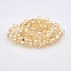 Perle lustre plaqué verre à facettes perles rondes brins GLAA-A026-8mm-PL01-2