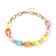 Двухцветное акриловое ожерелье-цепочка для девочек-подростков NJEW-JN03758-1