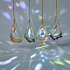 Ahadermaker 1 set ab colore placcato lampadario in vetro decorazioni pendenti a goccia HJEW-GA0001-45-4