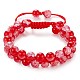 Scintillante braccialetto di perline intrecciate di vetro tondo BJEW-SW00082-08-1