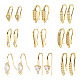 18 Stück 9-Stil-Ohrringhaken aus Messing mit Zirkonia KK-TA0001-43-1