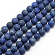 Chapelets de perle ronde en lapis-lazuli mat naturel G-M064-10mm-08-1