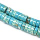 Perles rondes / rondes synthétiques turquoises plates G-N0140-13-8x3mm-1