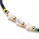 Collier étoile coquillage et perles de verre pour femme NJEW-JN03910-03-4