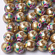 Printed & Spray Painted Imitation Pearl Glass Beads GLAA-S047-06A-04-1