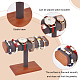 Bar en forme de t en bois recouvert de présentoirs à bracelets en microfibre BDIS-WH0014-01-4