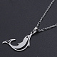 201 Stainless Steel Dolphin Pendants Necklaces NJEW-S105-JN710-45-1-1
