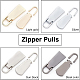 BENECREAT 16Pcs 8 Styles Zinc Alloy Zipper Slider FIND-BC0001-62-4