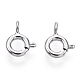 Rhodium Plated 925 Sterling Silver Spring Ring Clasps STER-T004-81A-P-2