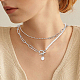 Anattasoul set di collane in rilievo di plastica imitazione perla 2 pz 2 colori NJEW-AN0001-10-4