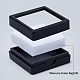 アクリルジュエリーギフトボックス  透明なポリ塩化ビニルの窓と白いスポンジが入っています。  正方形  ブラック  4x4x1.8cm OBOX-WH0004-05C-4