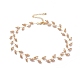 Colliers en perles de verre ovales à facettes galvanisées NJEW-JN02625-04-1