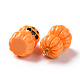 ハロウィン不透明樹脂ペンダント  かぼちゃのジャック・オ・ランタンのチャーム  プラチナトーンの鉄ループ付き  ダークオレンジ  27x19.5x20mm  穴：2mm RESI-D063-09-3