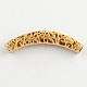Tibetan Style Alloy Hollow Curved Tube Beads TIBEB-S002-G-NR-1