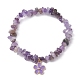Alloy Enamel Flower Charm Bracelet with Synthetic & Nature Mixed Stone Chips Chains BJEW-JB09654-2