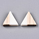 半透明の不透明な樹脂と木製のカボション  三角形  ミックスカラー  15x14.5x3mm CRES-N028-001A-3