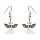 Boucles d'oreilles avec pendentif d'ange avec belle robe de mariée EJEW-JE00521-09-1