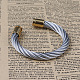 Bracelets manchettes bracelets jonc avec boule en 304 acier inoxydable BJEW-L553-12B-2