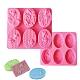 6 moldes de silicona con cavidades. SOAP-PW0002-06-1