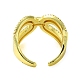 Brass Micro Pave Cubic Zirconia Open Cuff Ring RJEW-K256-16G-3