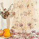 刺繍入りの花のポリエステルチュールレース生地  服飾材料  サクランボ色  150x0.08cm DIY-WH0449-31D-5