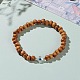 Bracelets extensibles en perles de bois naturel BJEW-JB05848-02-3