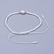 Bracelets de perles tressées en fil de nylon ajustable BJEW-JB04375-01-3