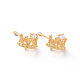 Long-Lasting Plated Brass Micro Pave Cubic Zirconia Stud Earring Findings X-KK-F741-61G-2