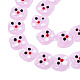 手作りランプワークビーズ  猫の頭  ピンク  15~16x16~16.5x7mm  穴：1.2mm  約25個/連  14.37インチ（36.5cm） LAMP-N029-012F-3