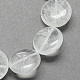 Hebras de cuentas de cristal de cuarzo natural de piedras preciosas redondas planas G-S110-20-1