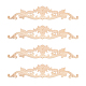 SUPERFINDINGS 2pcs Wood Carving European Style Corner Flower Boutique Applique Cabinet Door Flower Background Wall Decoration AJEW-OC0001-58-1