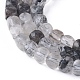 Quartz naturel tourmaliné / perles de quartz rutile noires G-L537-004-2
