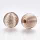 Wood Beads Covered with Polyester Cord Wire WOVE-S117-18mm-05-1