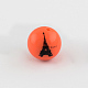 Undurchsichtig klobigen Kaugummi Kaugummi Frankreich Eiffelturm gedruckt Acryl runde Perlen SACR-Q091-M-2
