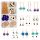 SUNNYCLUE 1 Box DIY 10 Pairs Space Themed Charms Enamel Star Moon Charm Earring Making Kit Astronaut Charms for Jewellery Making Cage Charm Blue Crescent Planet Faceted Glass Beads Craft Instruction DIY-SC0019-50-1