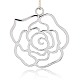 Nickel Free & Lead Free Platinum Tibetan Style Alloy Rose Flower Big Pendants PALLOY-J154-63P-NR-1